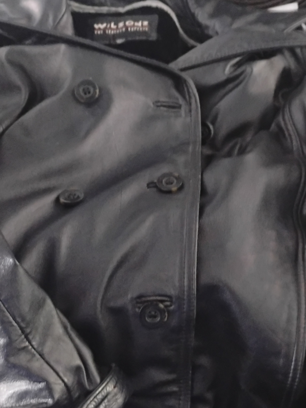Wilsons Leather Black Double-Breasted Leather Jacket